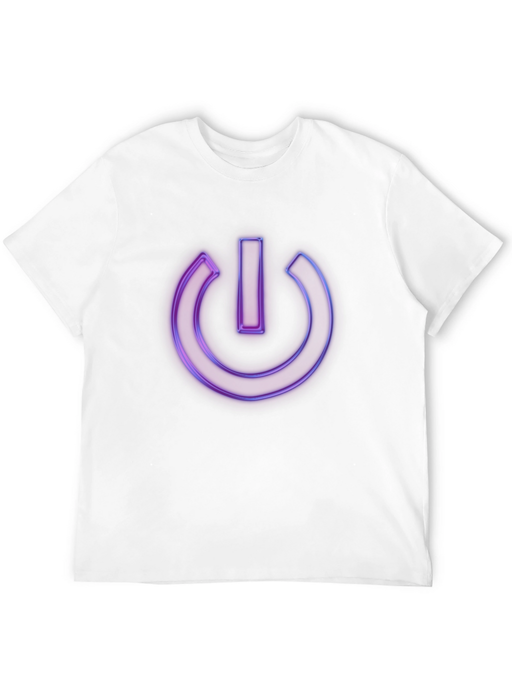 Neon Power Button Graphic Black T-Shirt