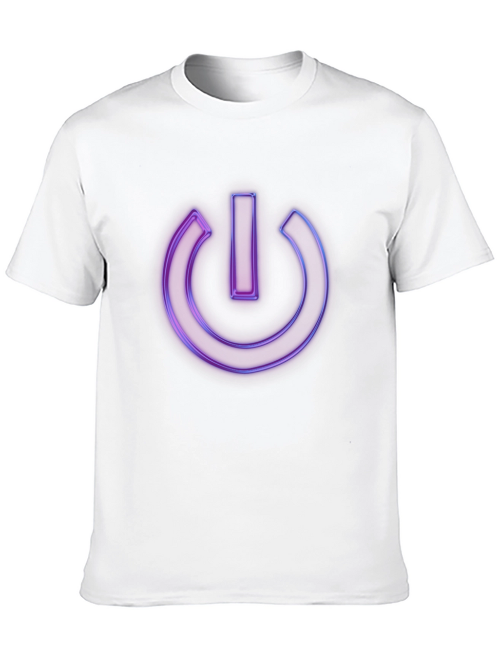 Neon Power Button Graphic Black T-Shirt