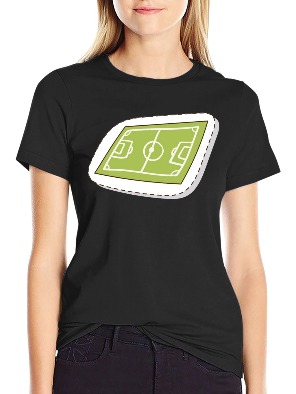 Soccer Field Graphic Tee - Sporty Black T-Shirt