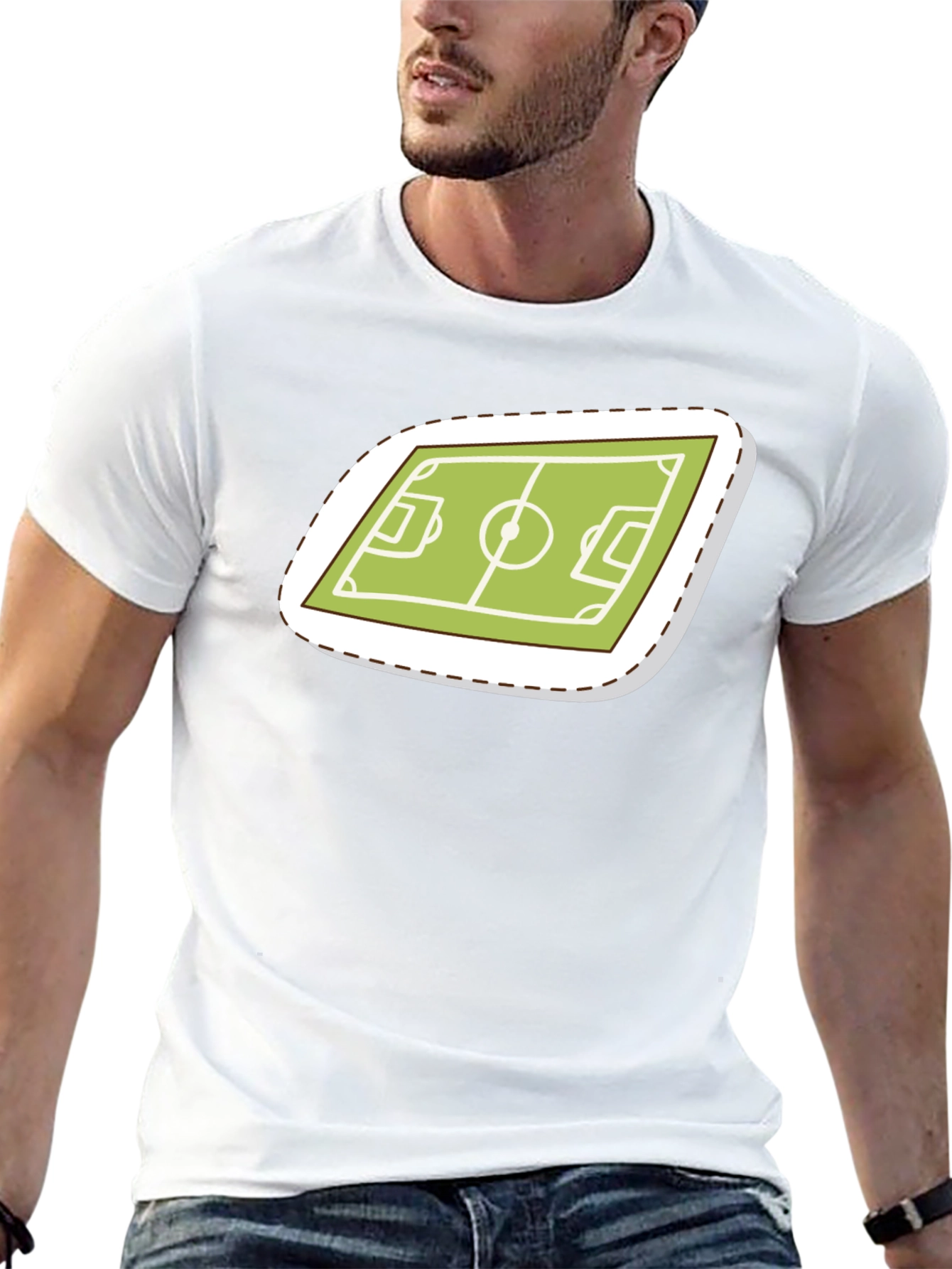 Soccer Field Graphic Tee - Sporty Black T-Shirt