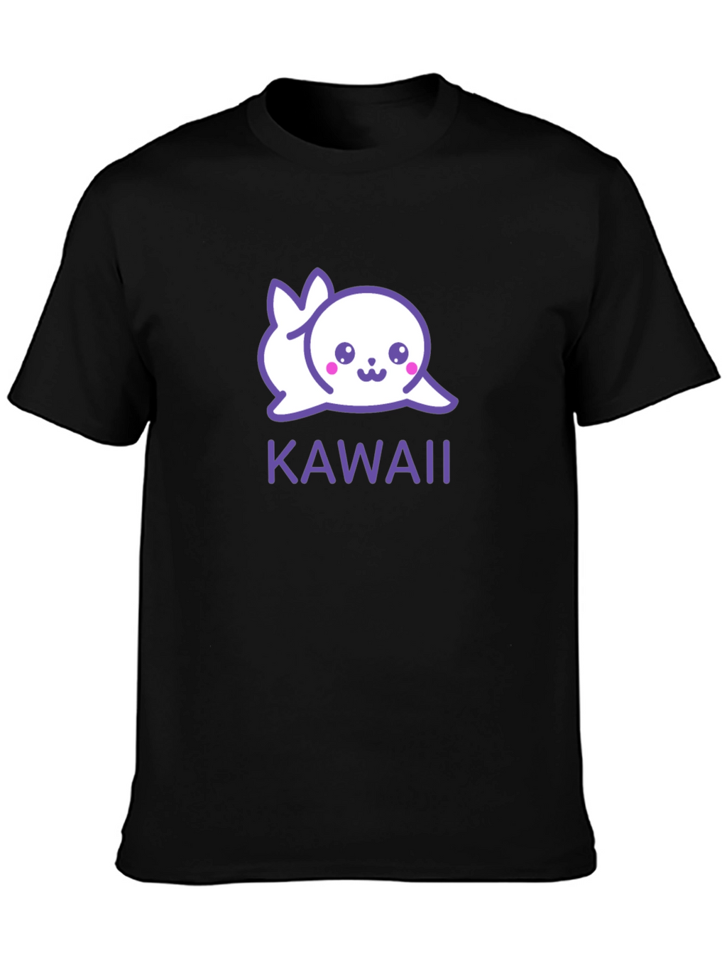 Kawaii Seal Graphic Black T-Shirt - Cute & Stylish