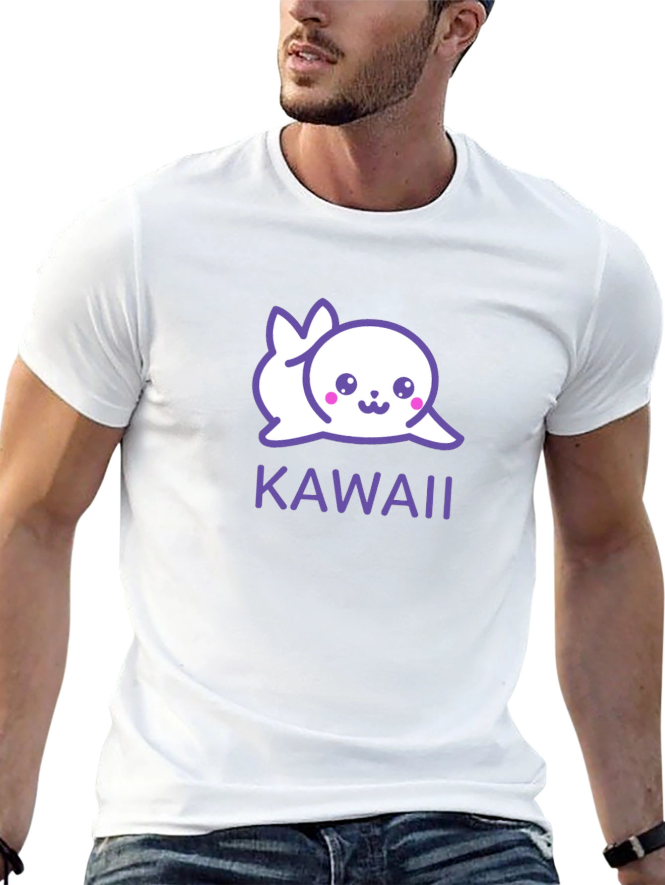 Kawaii Seal Graphic Black T-Shirt - Cute & Stylish