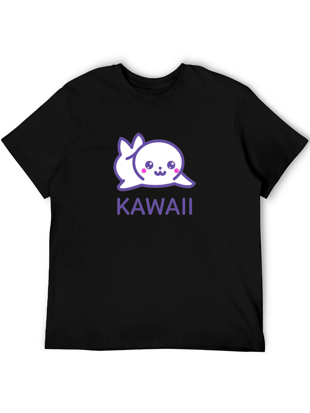 Kawaii Seal Graphic Black T-Shirt - Cute & Stylish