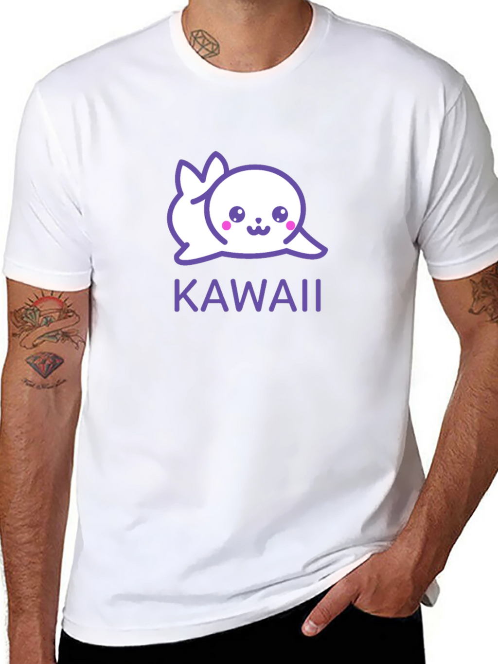 Kawaii Seal Graphic Black T-Shirt - Cute & Stylish