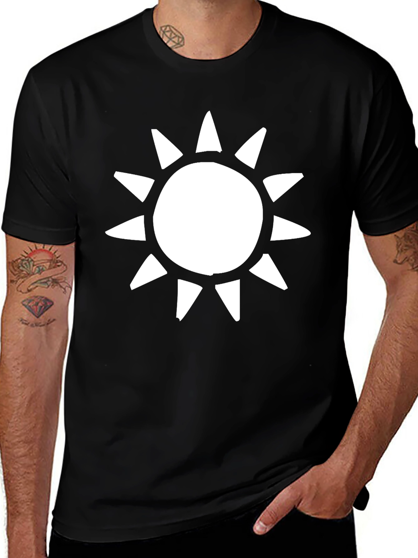 Sunburst Graphic T-Shirt - Casual Black Tee