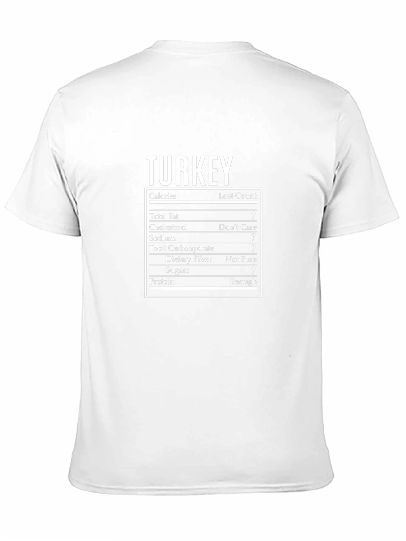 Funny Turkey Nutrition Facts T-Shirt