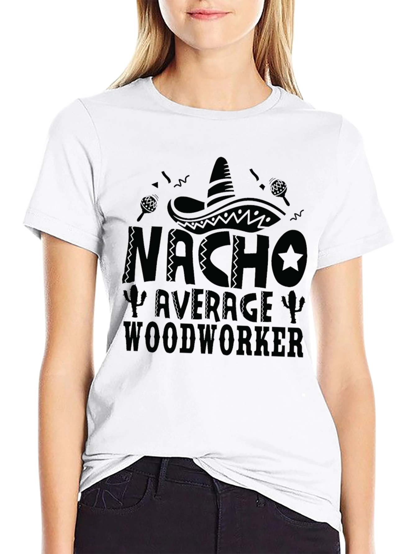 Nacho Average Woodworker Black T-Shirt