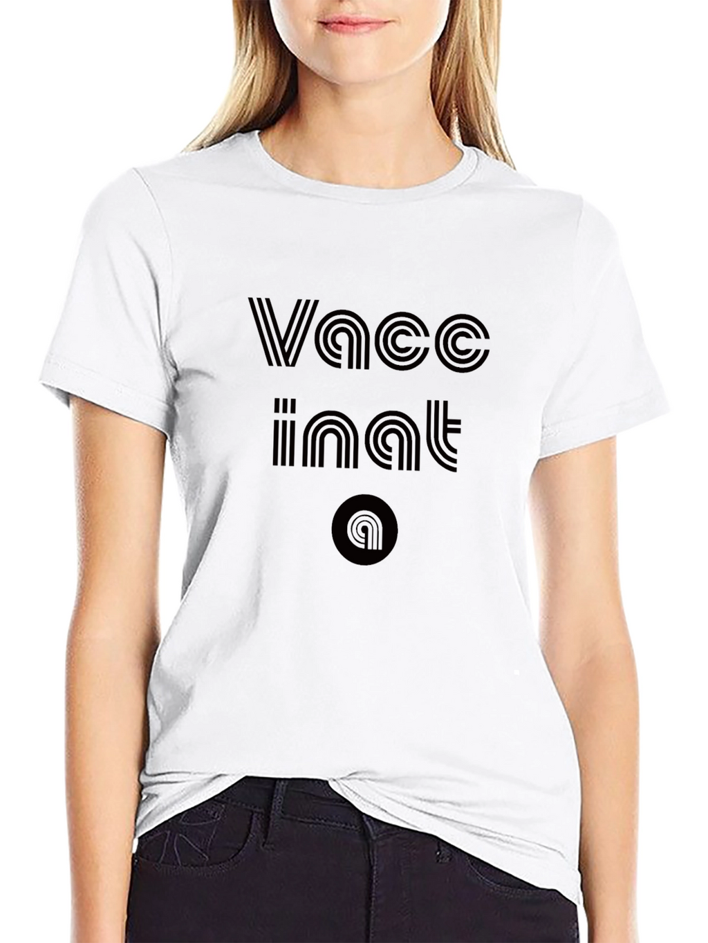 Vaccinated Tee - Retro Style Black T-Shirt