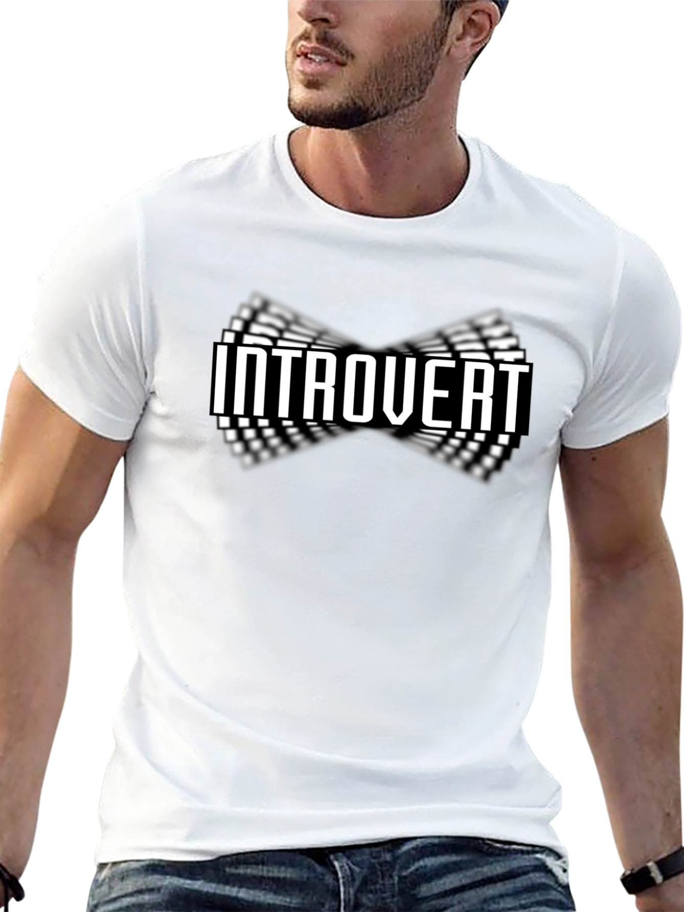 Introvert Graphic Tee - Black Cotton Casual Wear