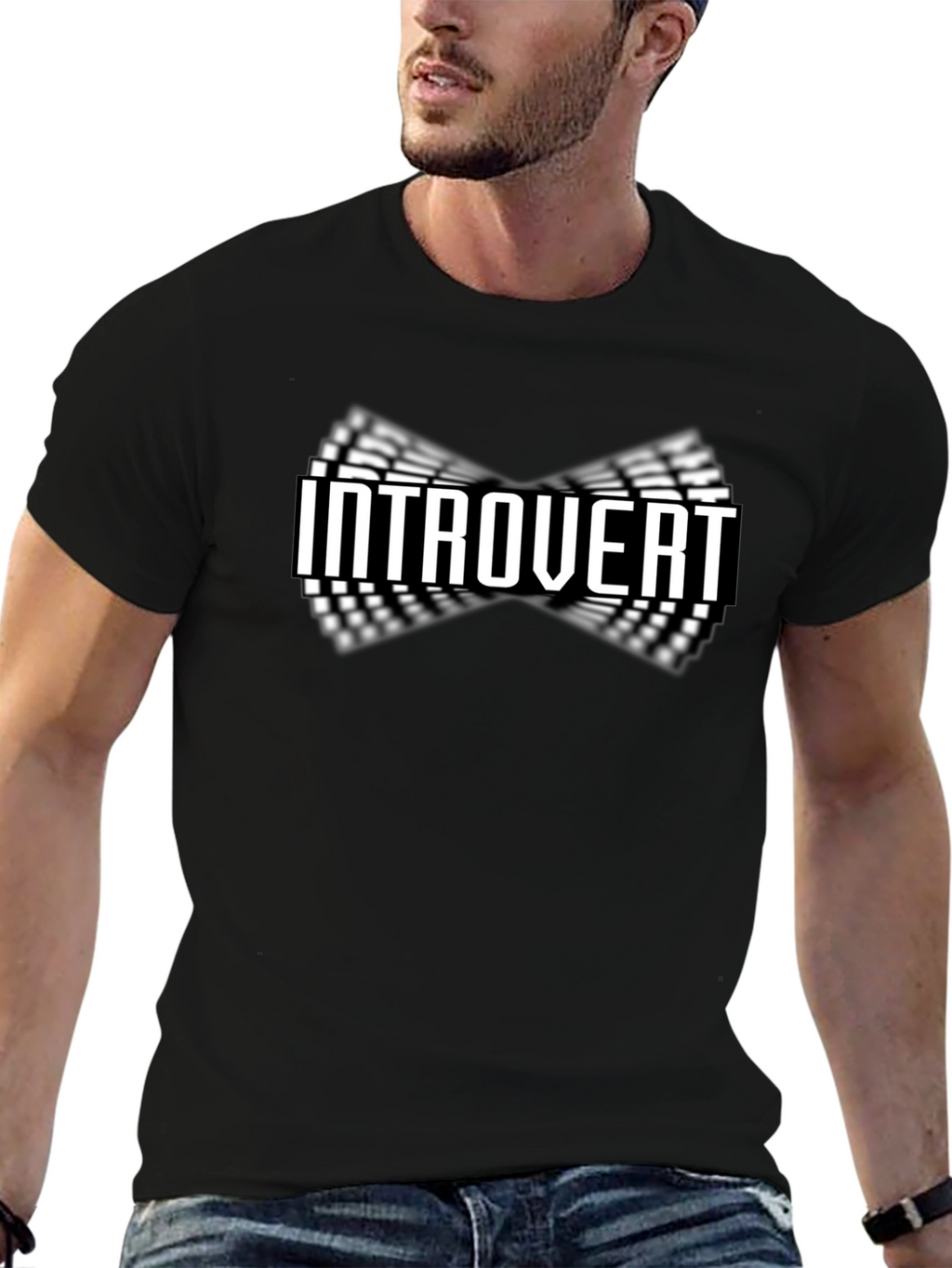Introvert Graphic Tee - Black Cotton Casual Wear