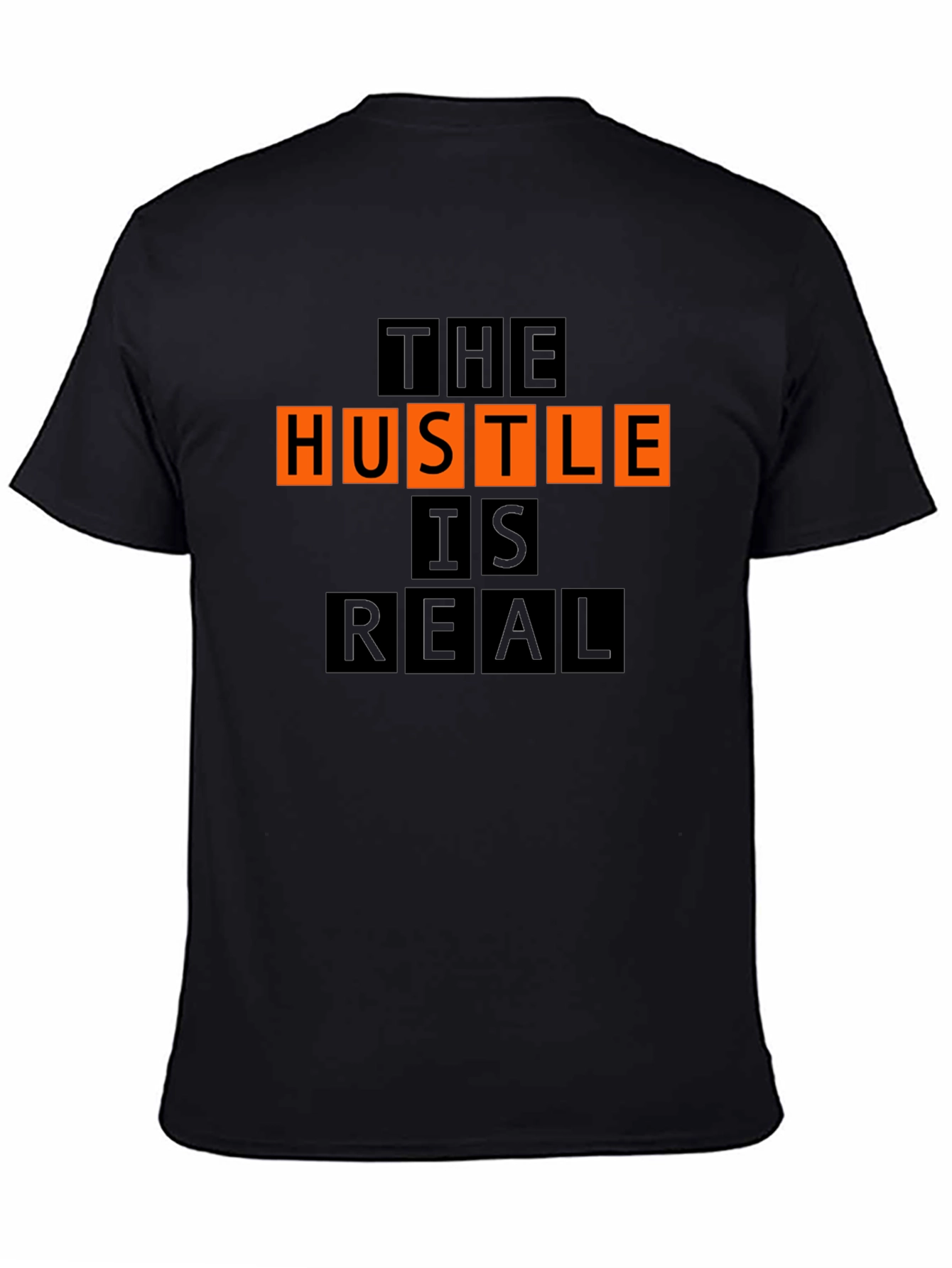 The Hustle is Real Graphic Black T-Shirt