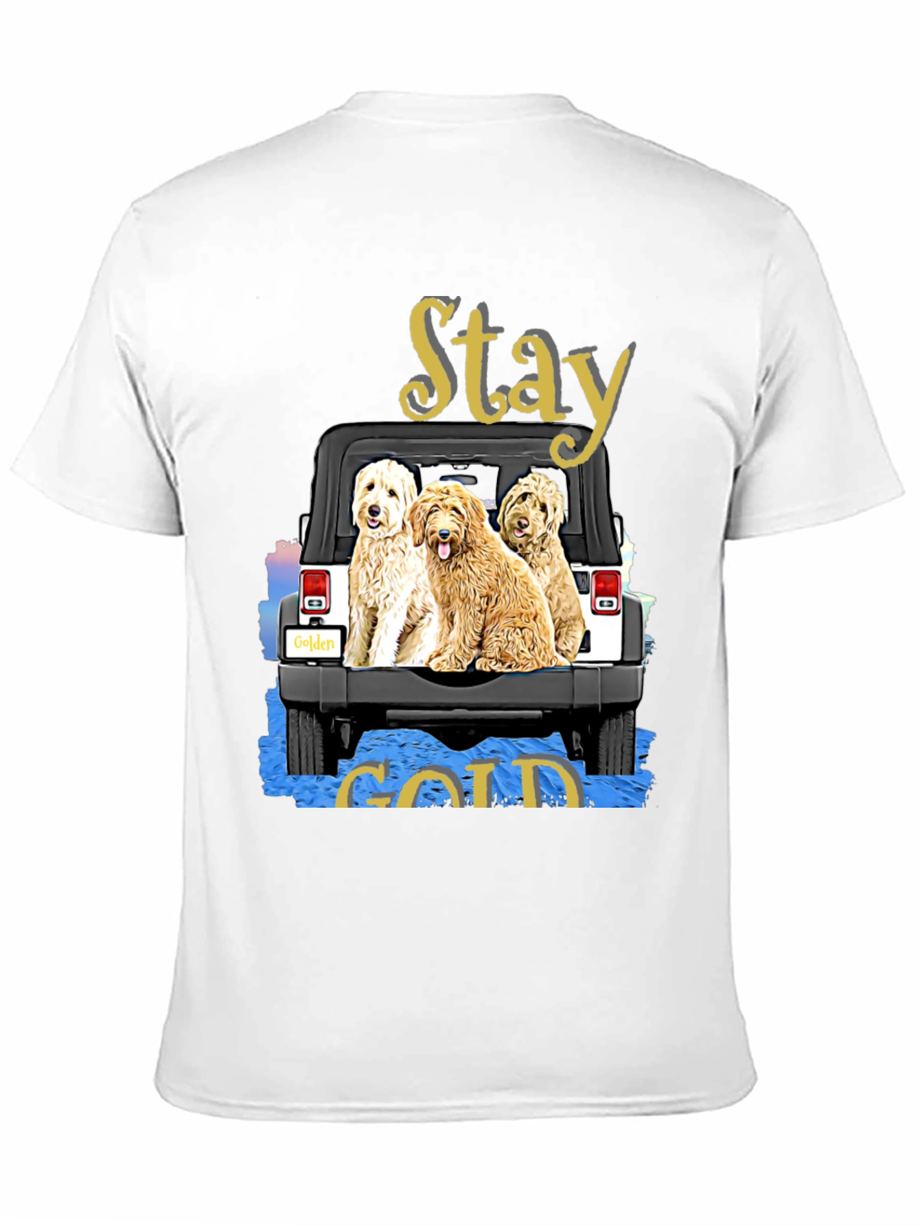Stay Gold Golden Doodle Jeep T-Shirt