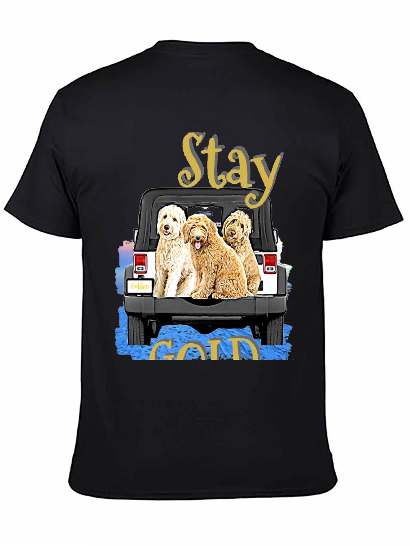 Stay Gold Golden Doodle Jeep T-Shirt