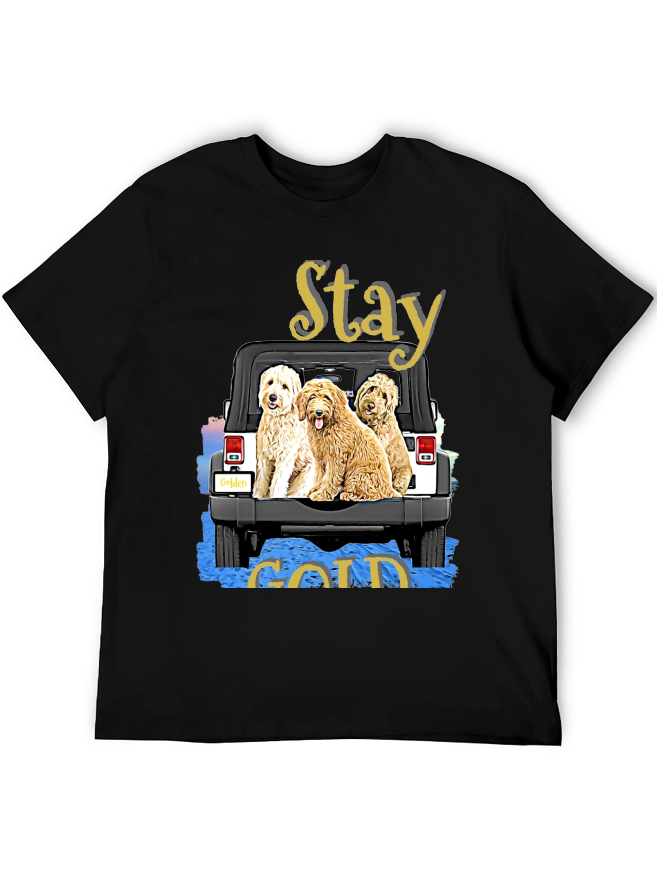 Stay Gold Golden Doodle Jeep T-Shirt