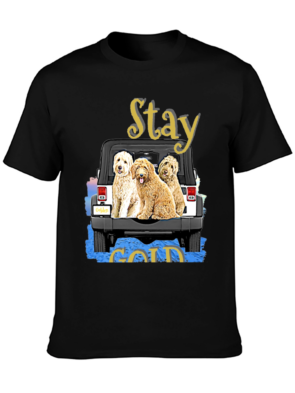 Stay Gold Golden Doodle Jeep T-Shirt