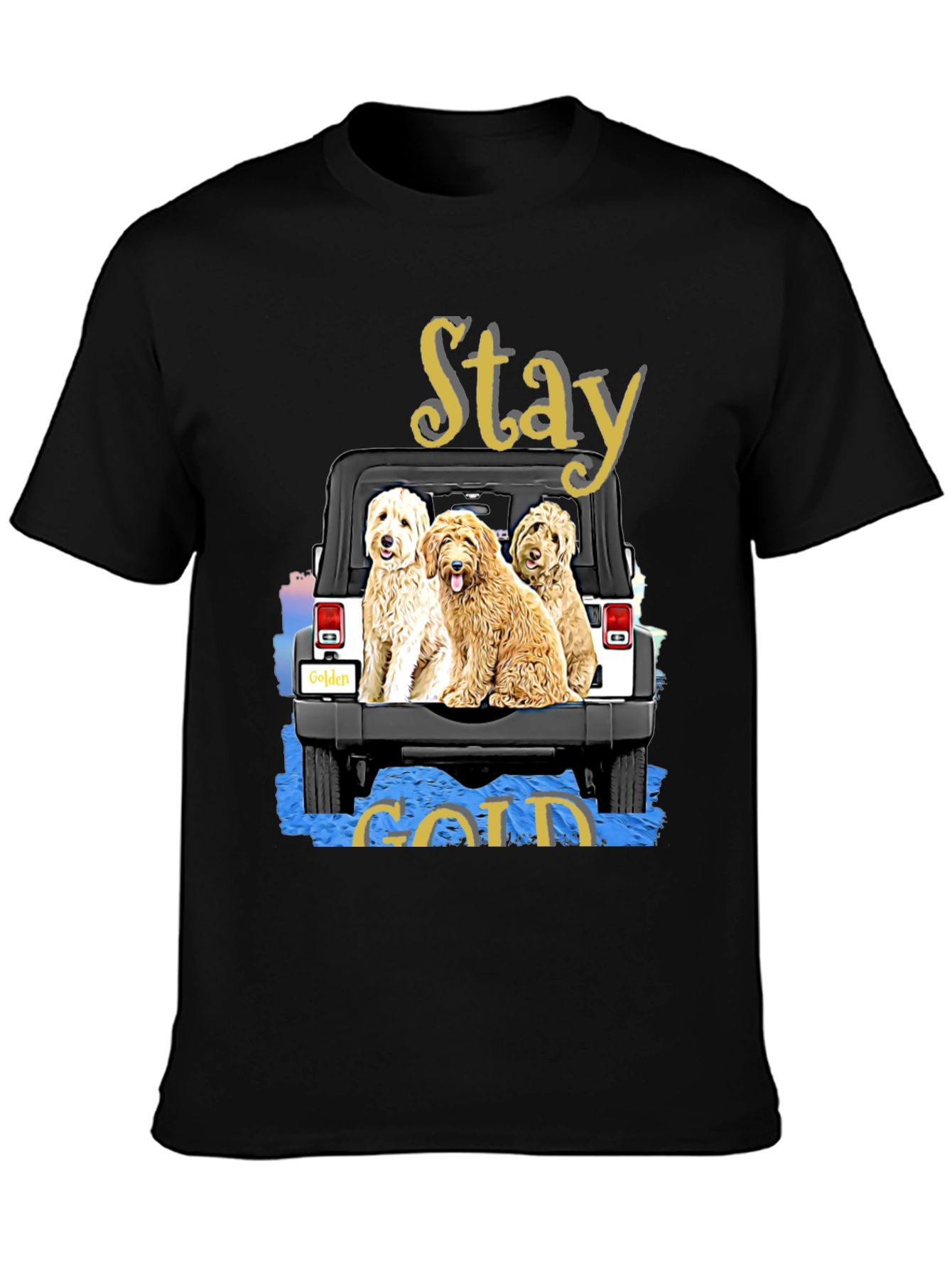 Stay Gold Golden Doodle Jeep T-Shirt