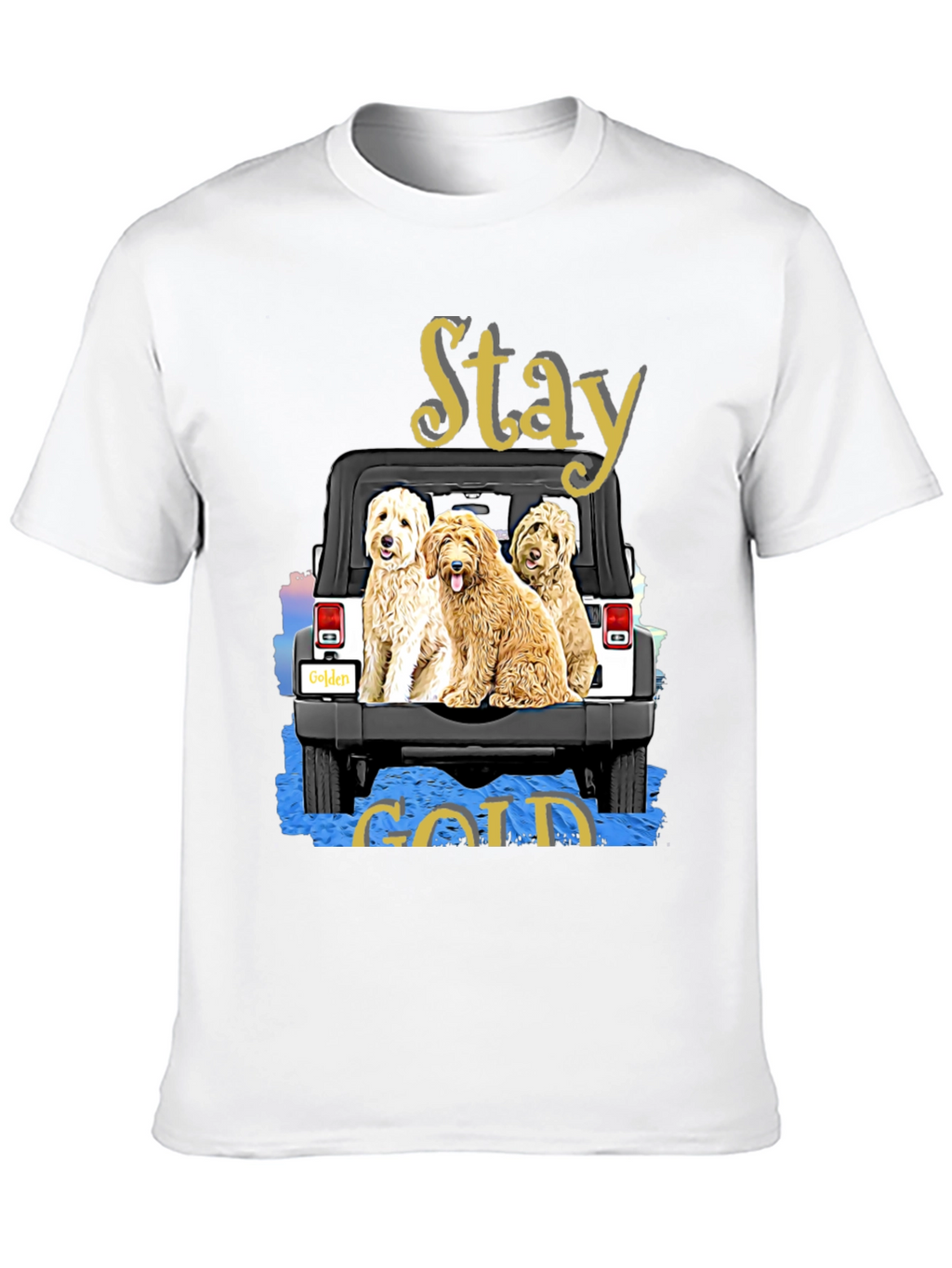 Stay Gold Golden Doodle Jeep T-Shirt