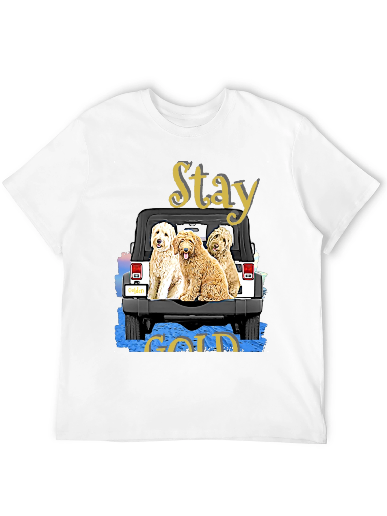 Stay Gold Golden Doodle Jeep T-Shirt