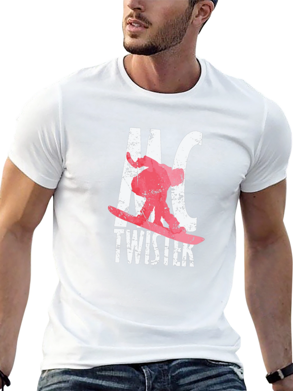 Snowboarder Graphic Black T-Shirt - Ride the Twister!