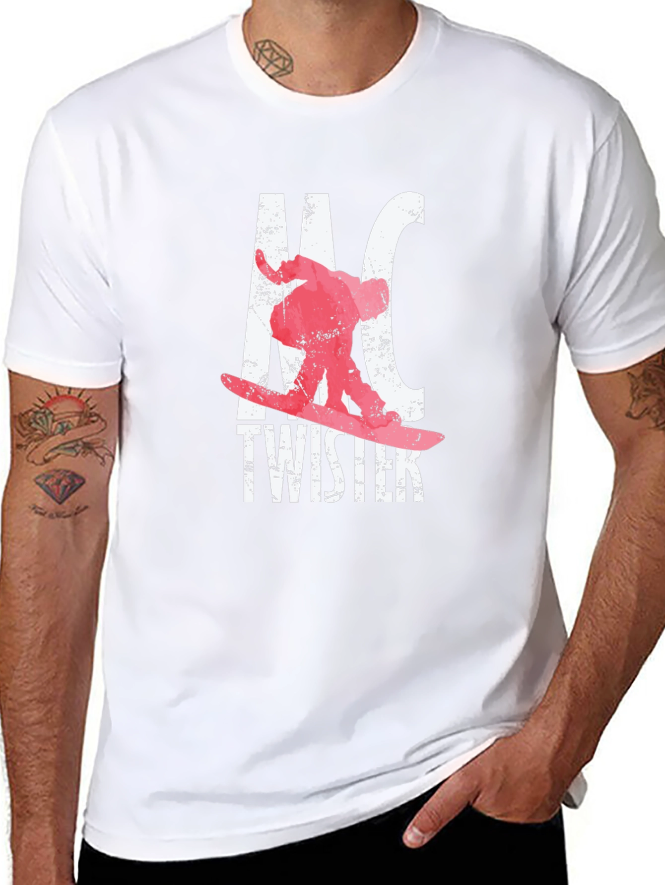 Snowboarder Graphic Black T-Shirt - Ride the Twister!