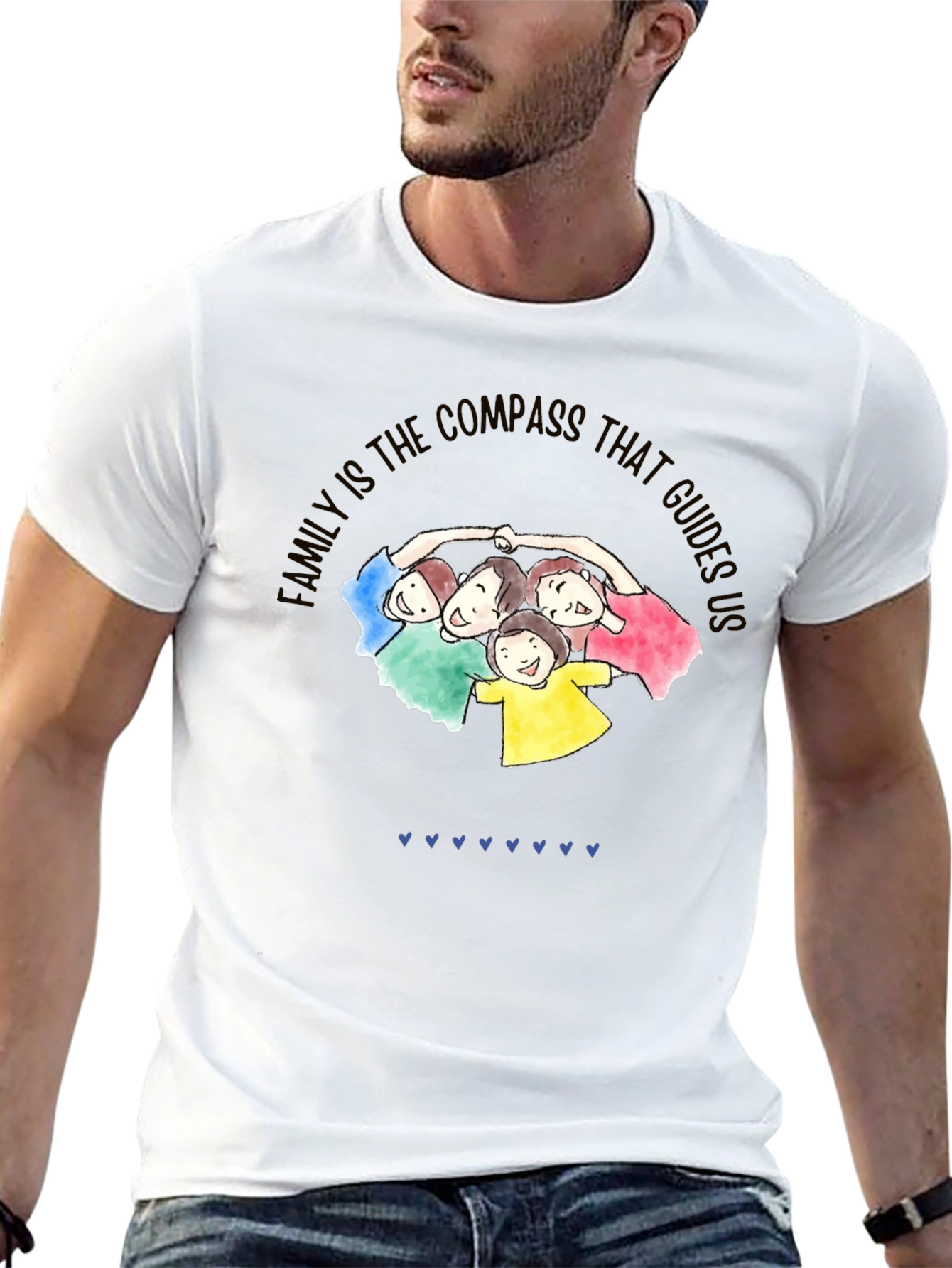 Family Compass Graphic Tee - Unisex Cotton Blend