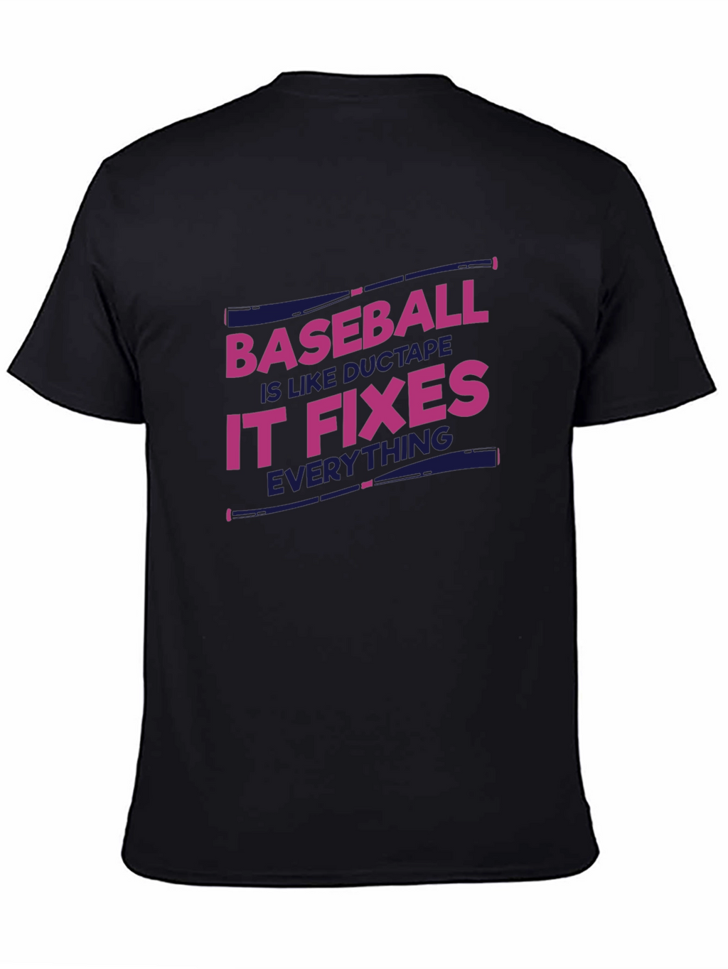 Baseball Fixes Everything T-Shirt - Black