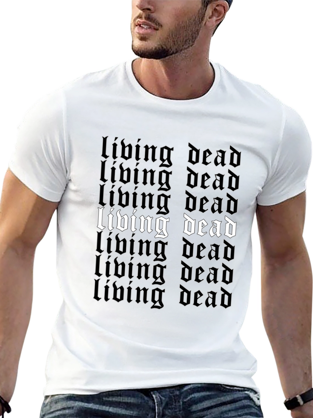 Living Dead Graphic Tee - Black Gothic Style