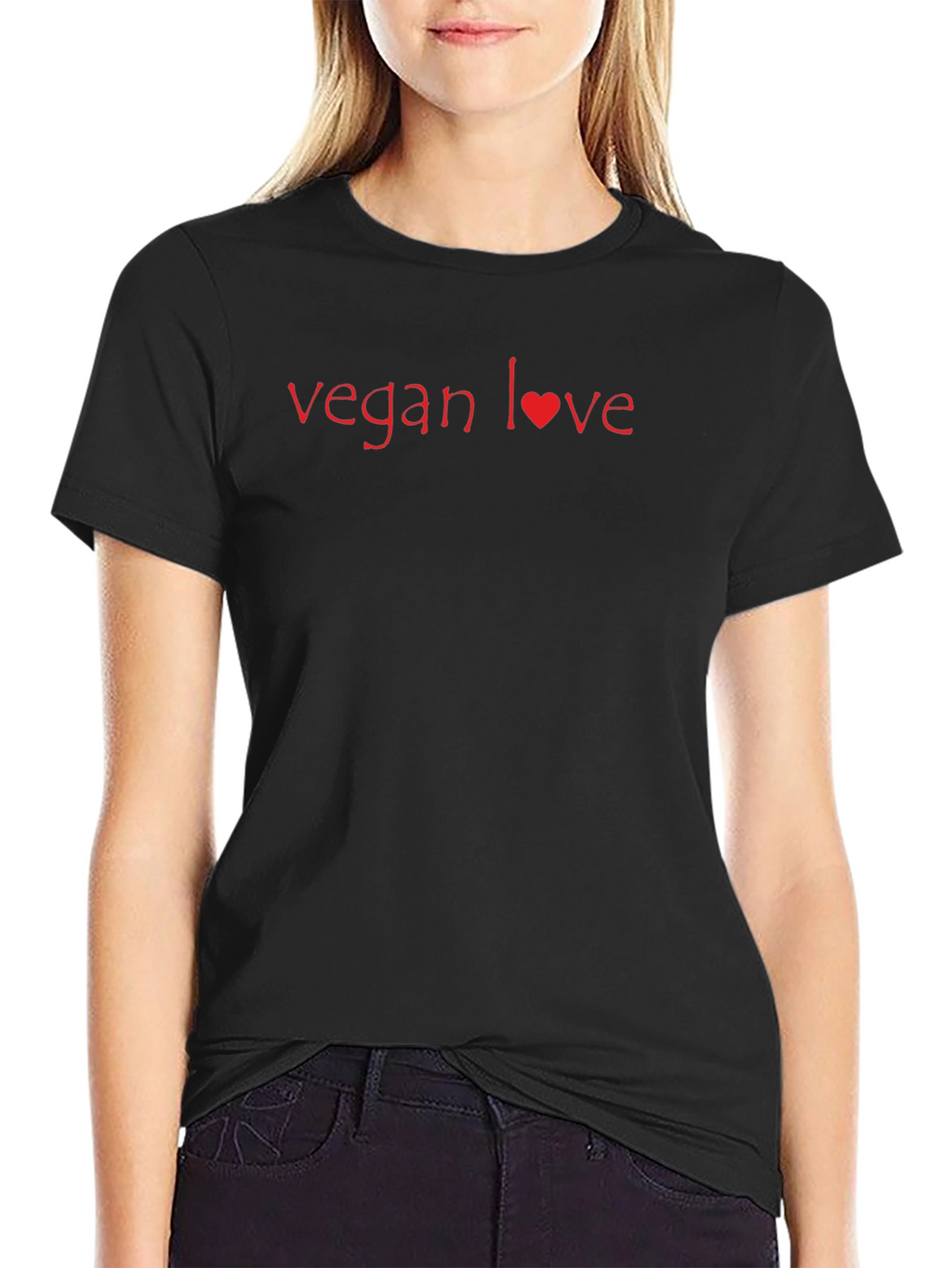 Vegan Love Black T-Shirt - Stylish & Sustainable
