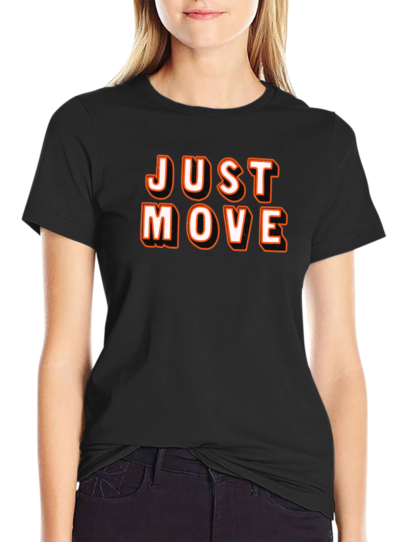 Just Move Black Graphic Tee