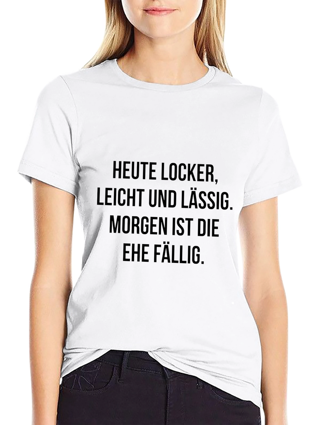 Mens Black T-Shirt with German Text Print
