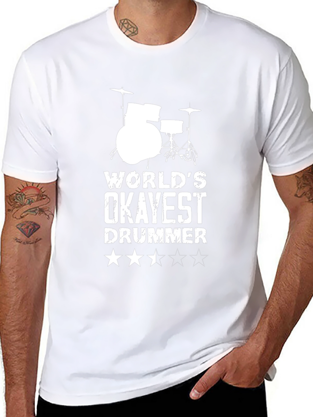 Okayest Drummer T-Shirt - Funny Musician Tee