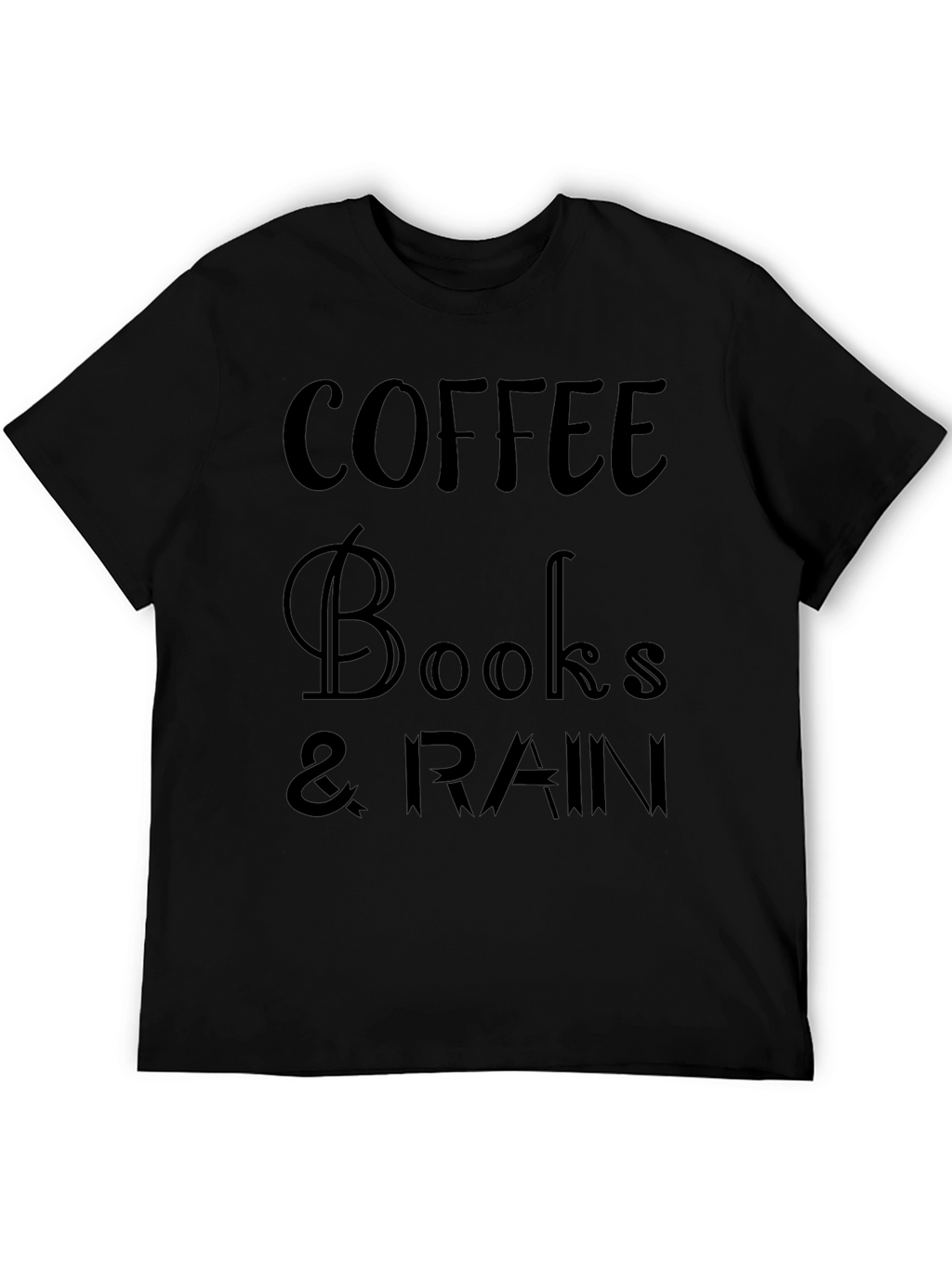 Coffee Books & Rain Black Graphic Tee