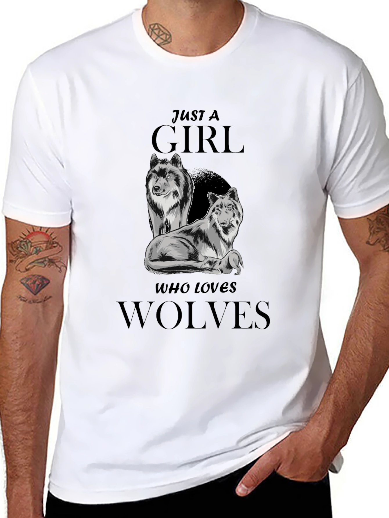 Just a Girl Who Loves Wolves Graphic Tee