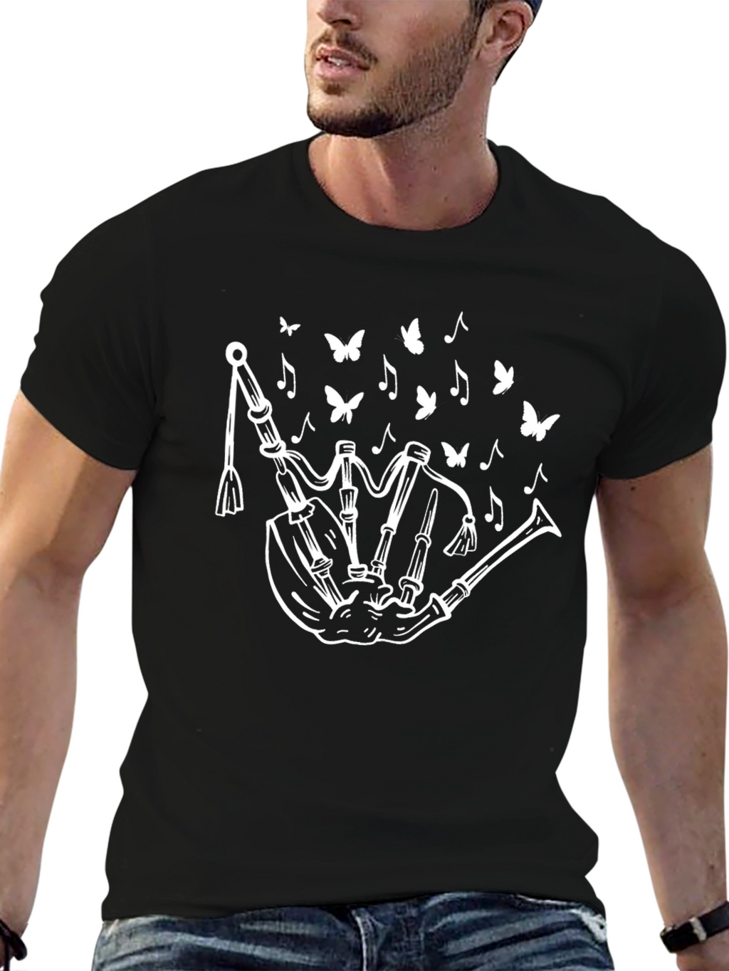 Bagpipe Butterfly Graphic Tee