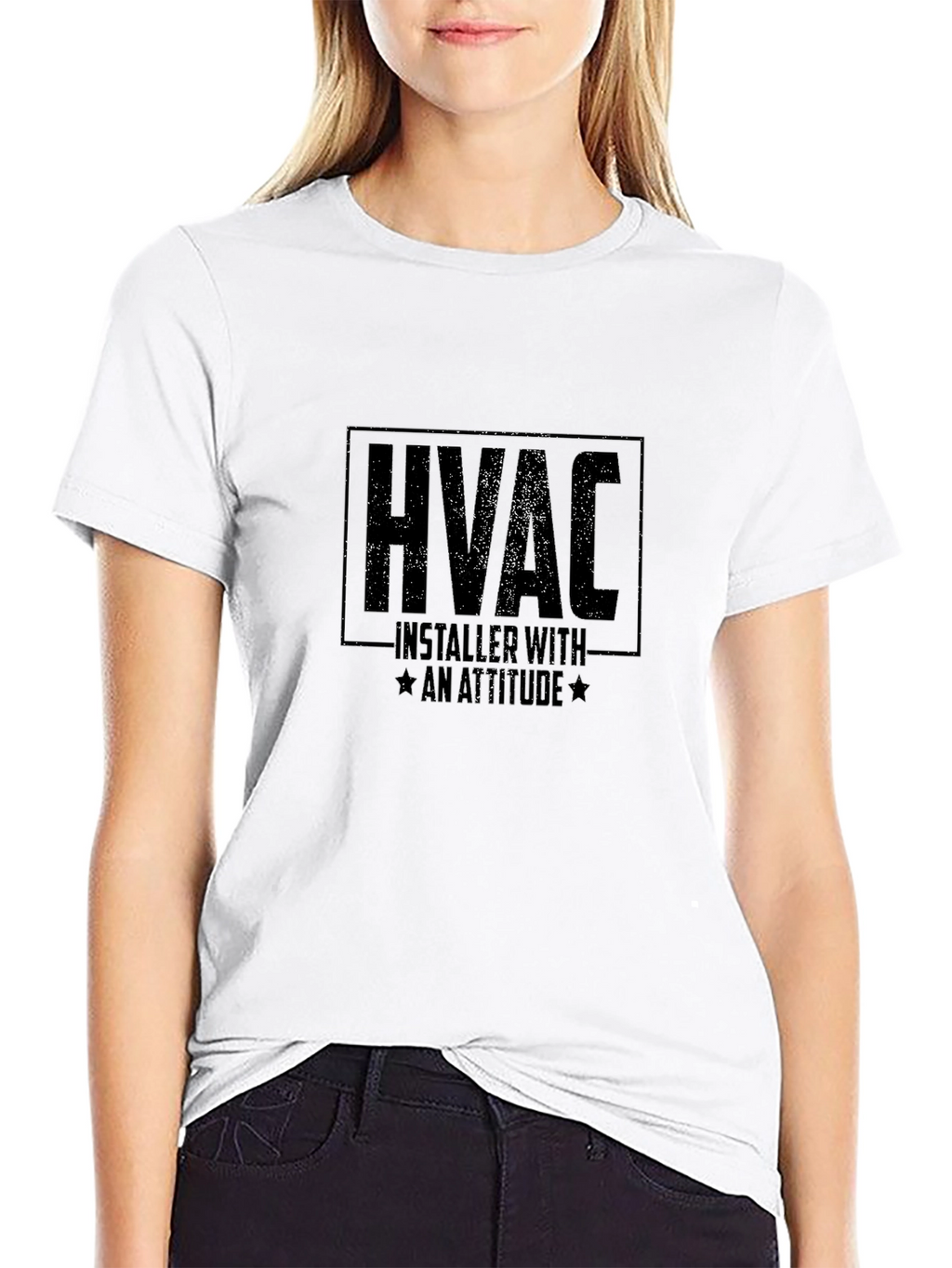 HVAC Installer Attitude Black T-Shirt