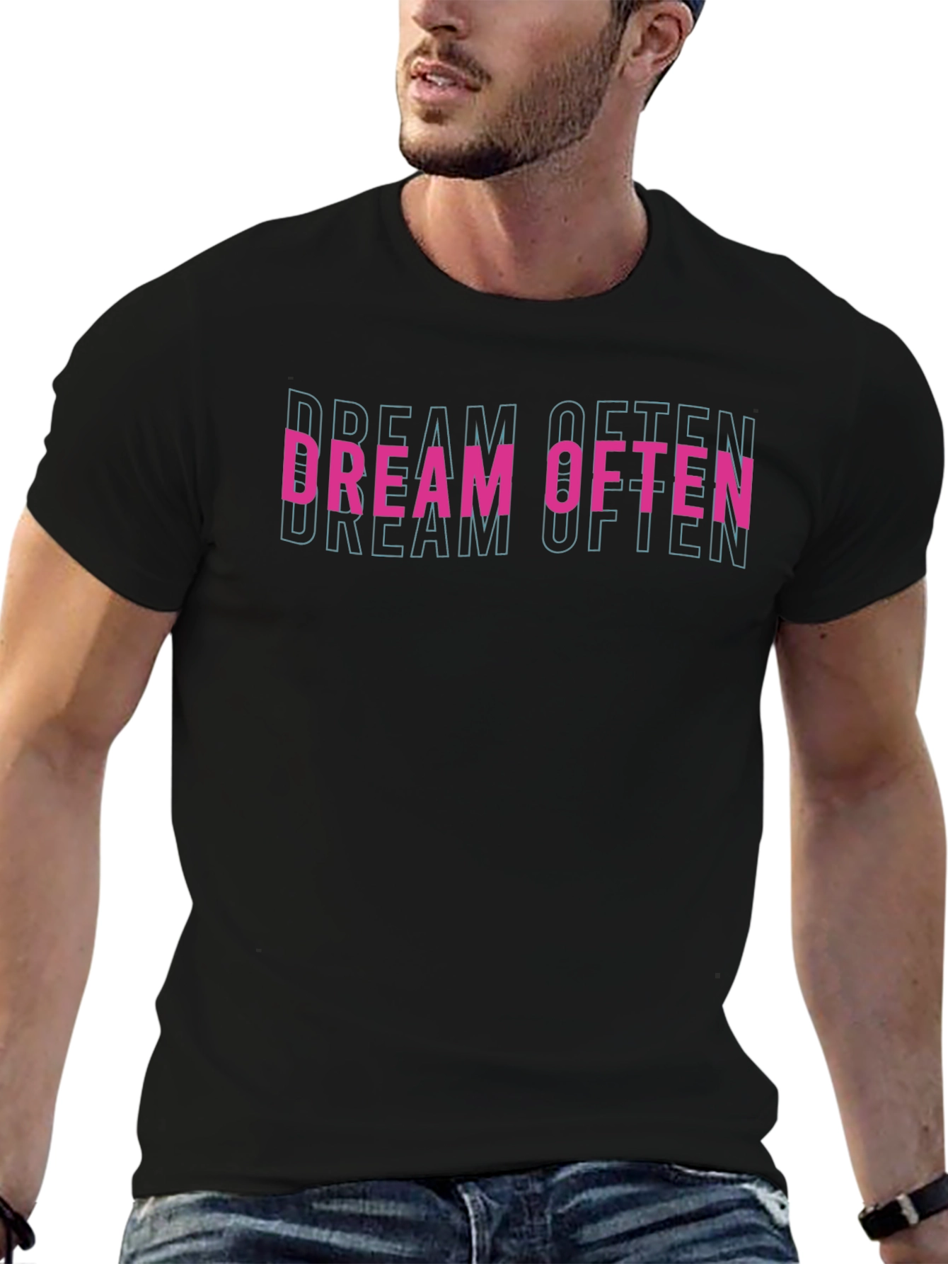 Dream Often Graphic Tee - Black