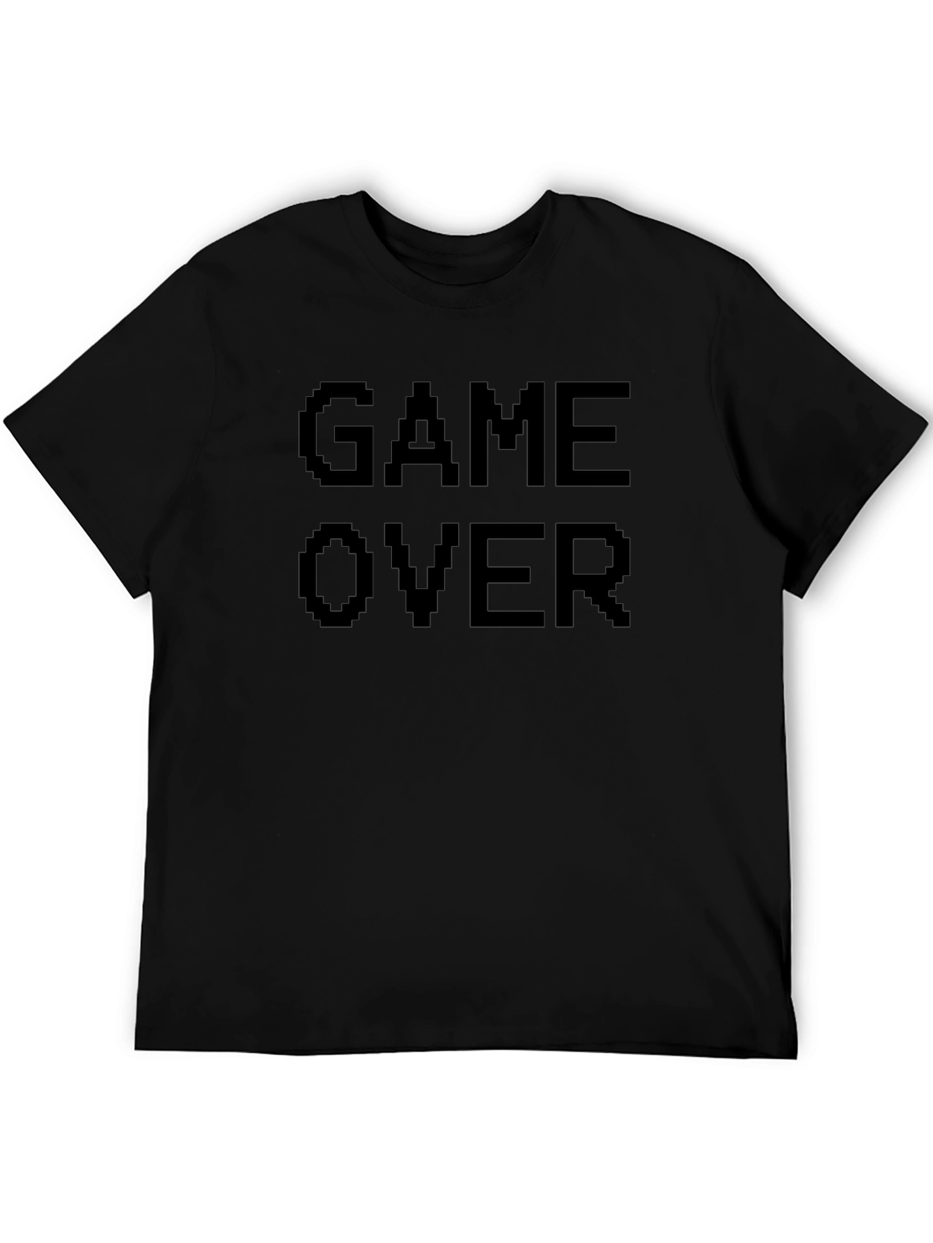 Game Over Pixel Art Black T-Shirt