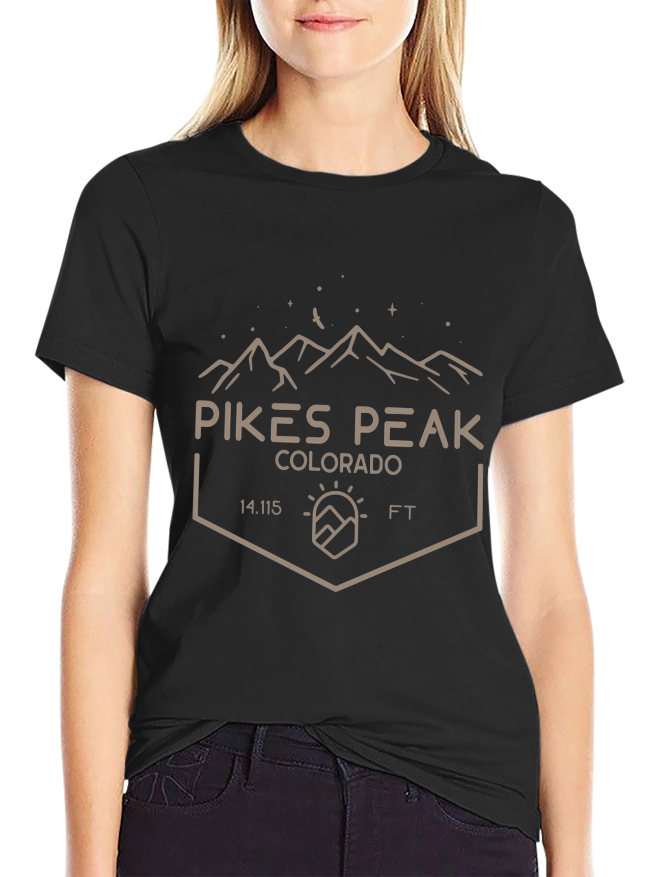Pikes Peak Colorado Black T-Shirt