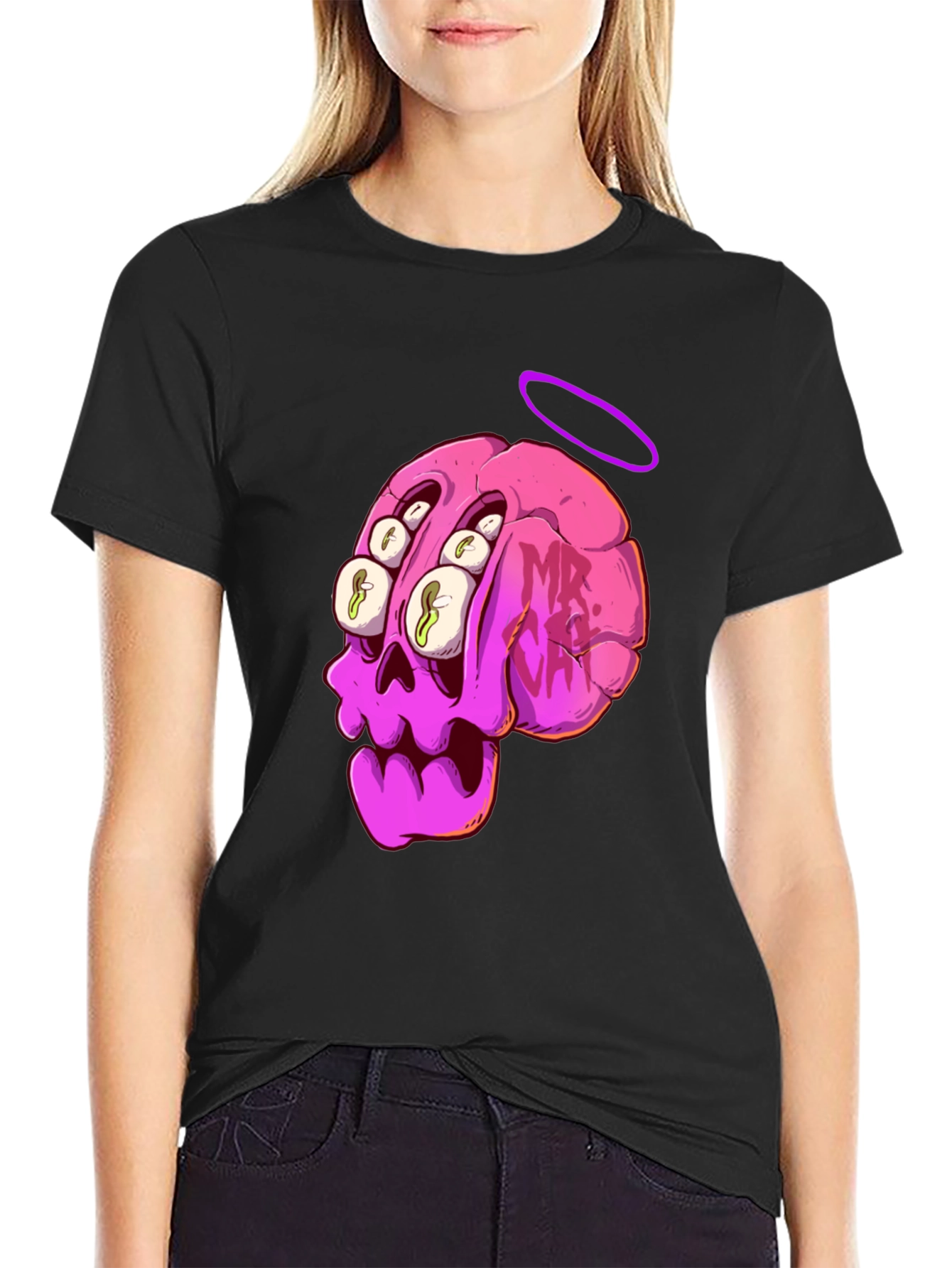 Skull Brain Graphic Tee - Unique Art T-Shirt