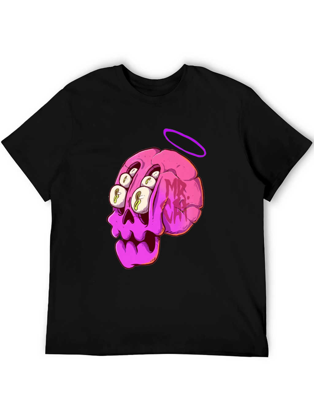Skull Brain Graphic Tee - Unique Art T-Shirt