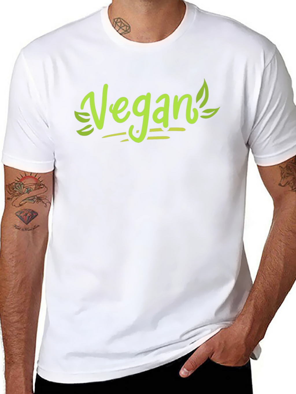 Vegan Graphic Tee - Black Cotton Blend T-Shirt