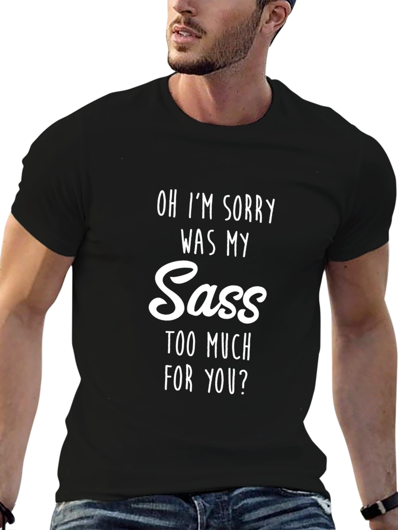 Sassy Graphic Tee - Mens Black Shirt