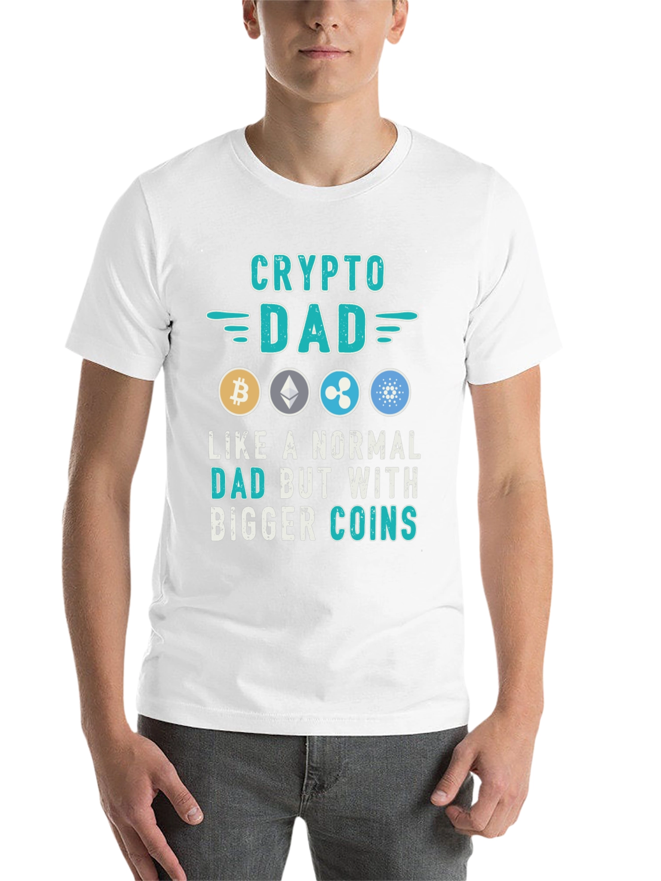 Crypto Dad T-Shirt - Bitcoin Ethereum Ripple