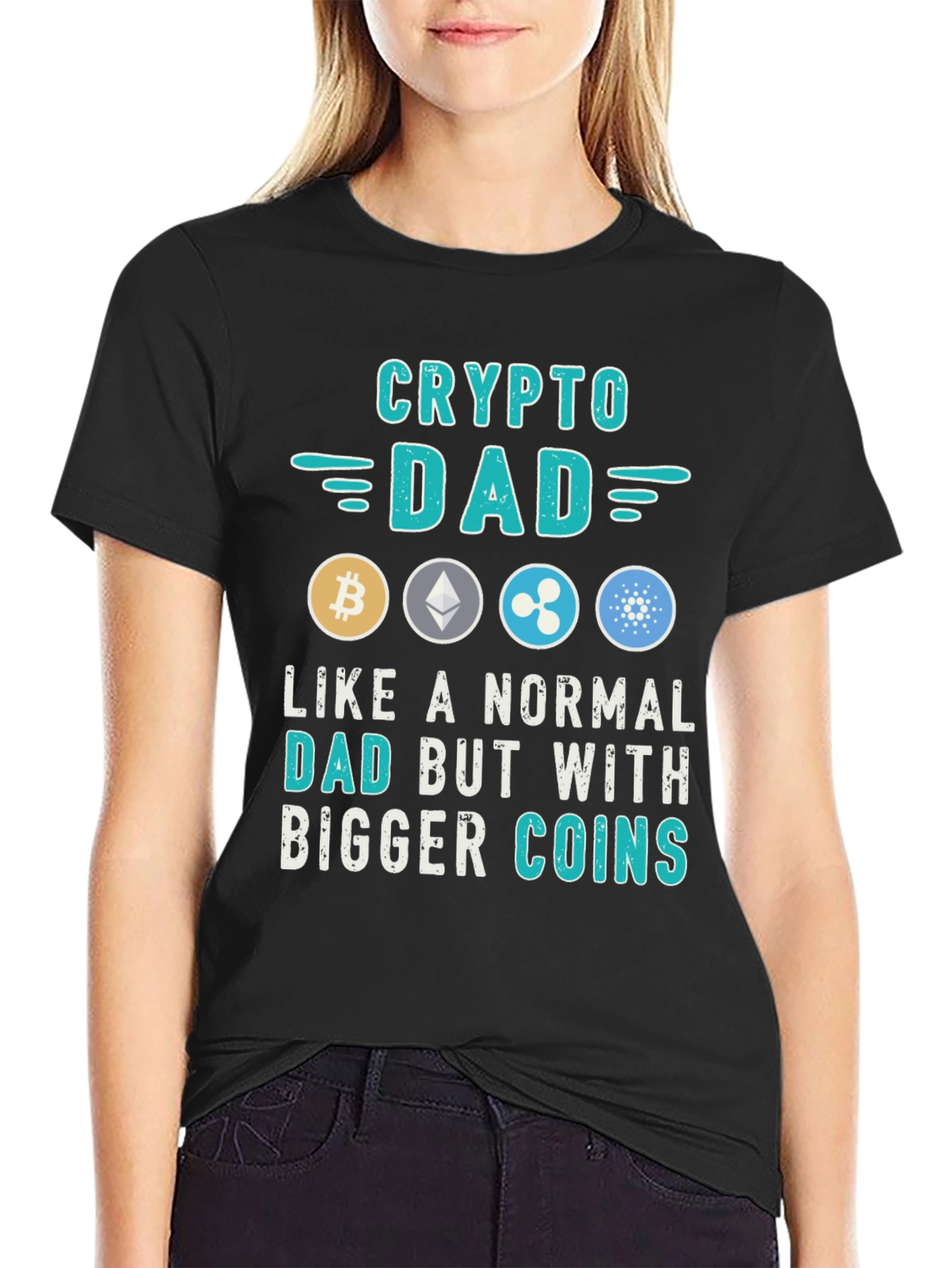 Crypto Dad T-Shirt - Bitcoin Ethereum Ripple