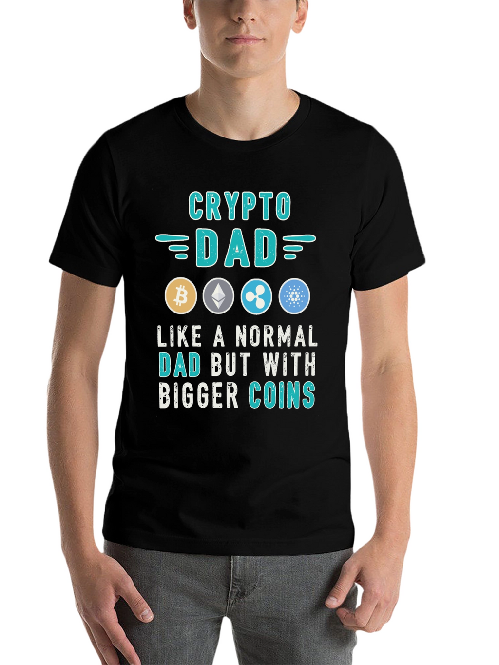 Crypto Dad T-Shirt - Bitcoin Ethereum Ripple
