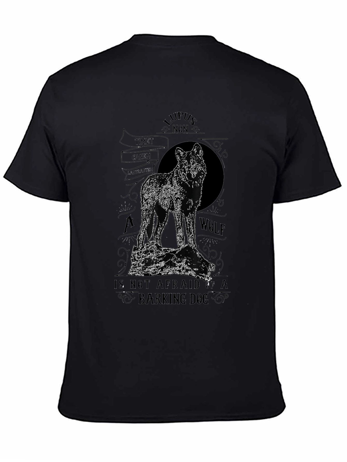Wolf T-Shirt - Lupus Non Timet Canem - Latin Quote