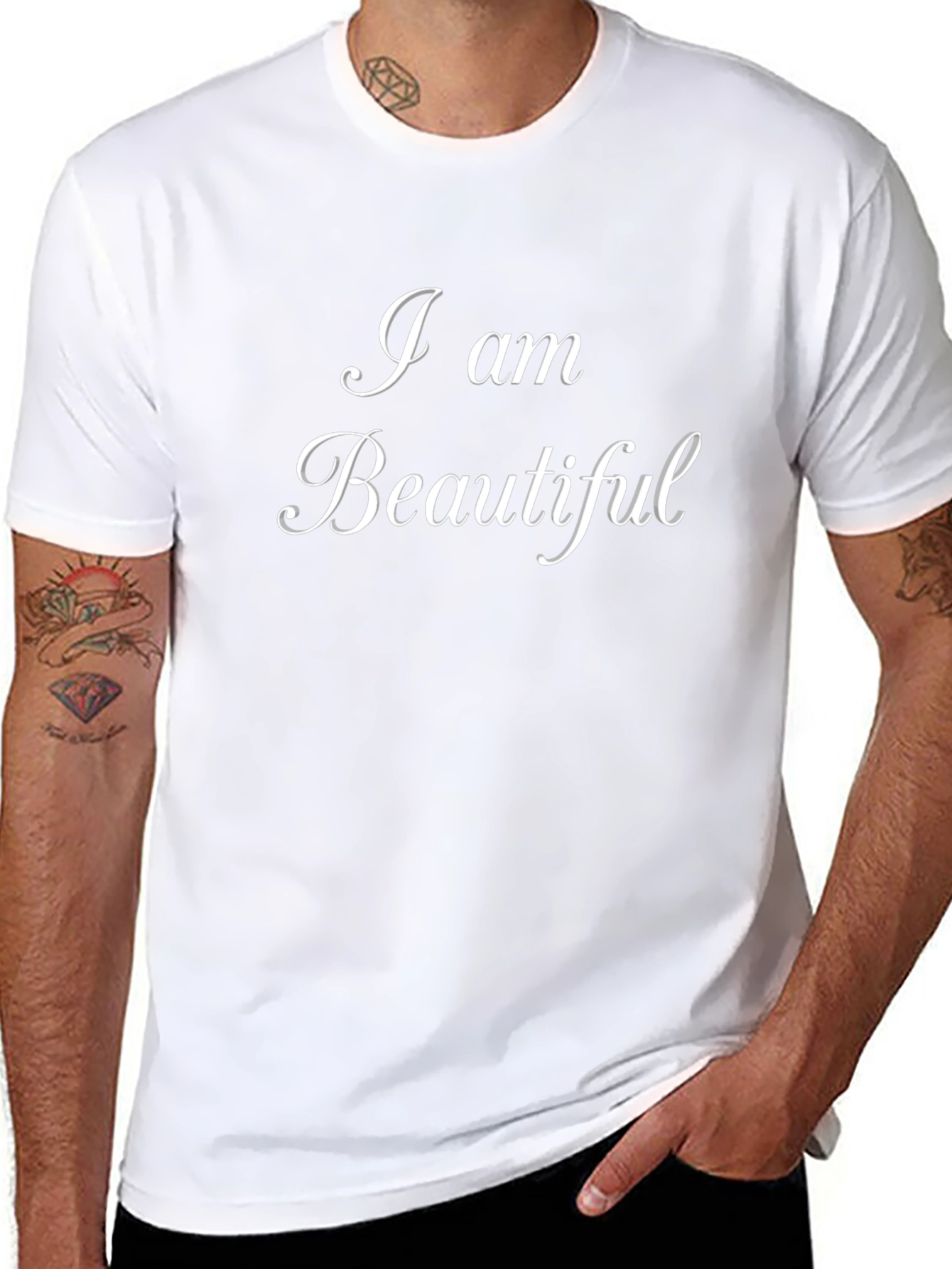 I Am Beautiful Graphic Tee - Stylish Comfort