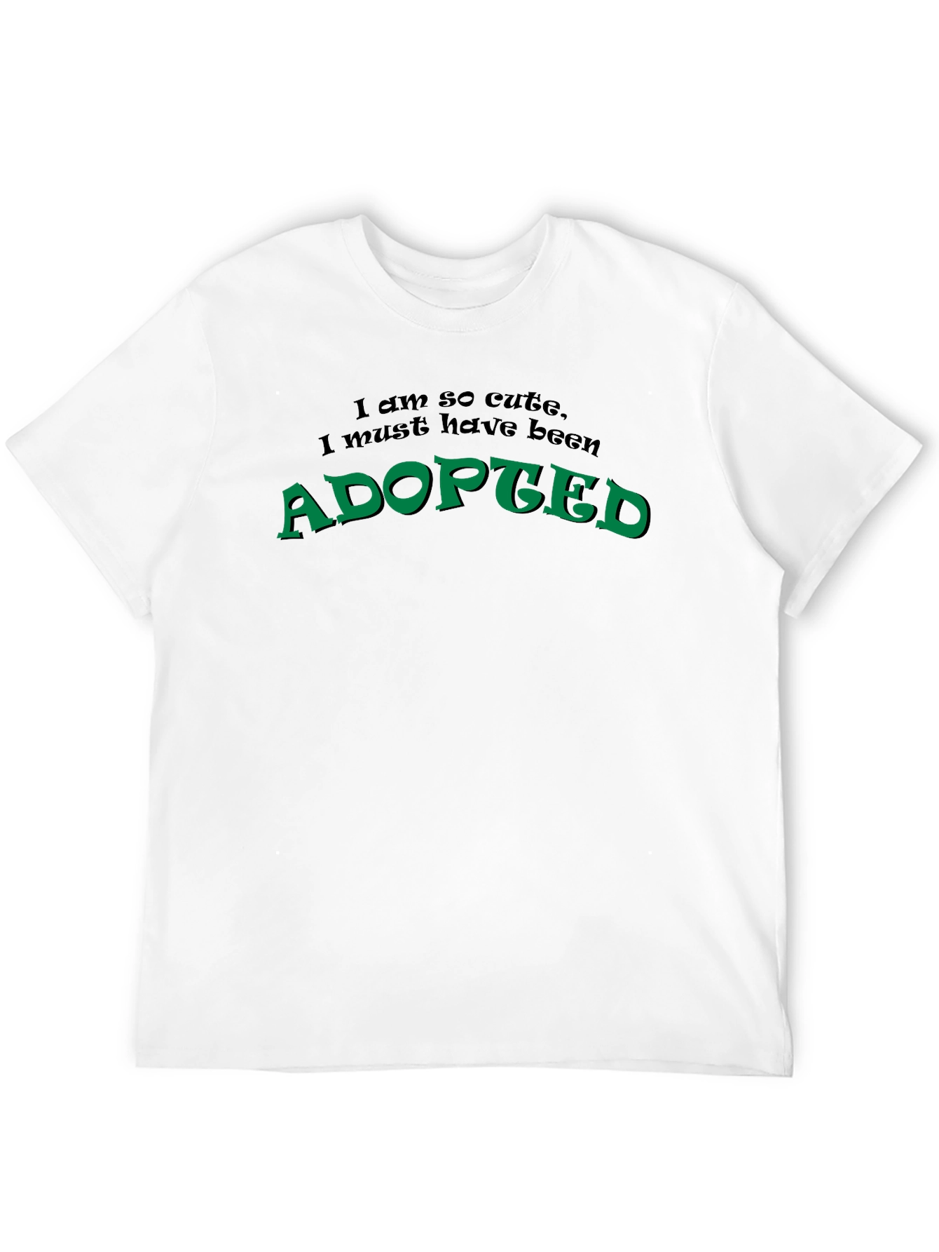 Adopted Cute Funny Novelty Black T-Shirt