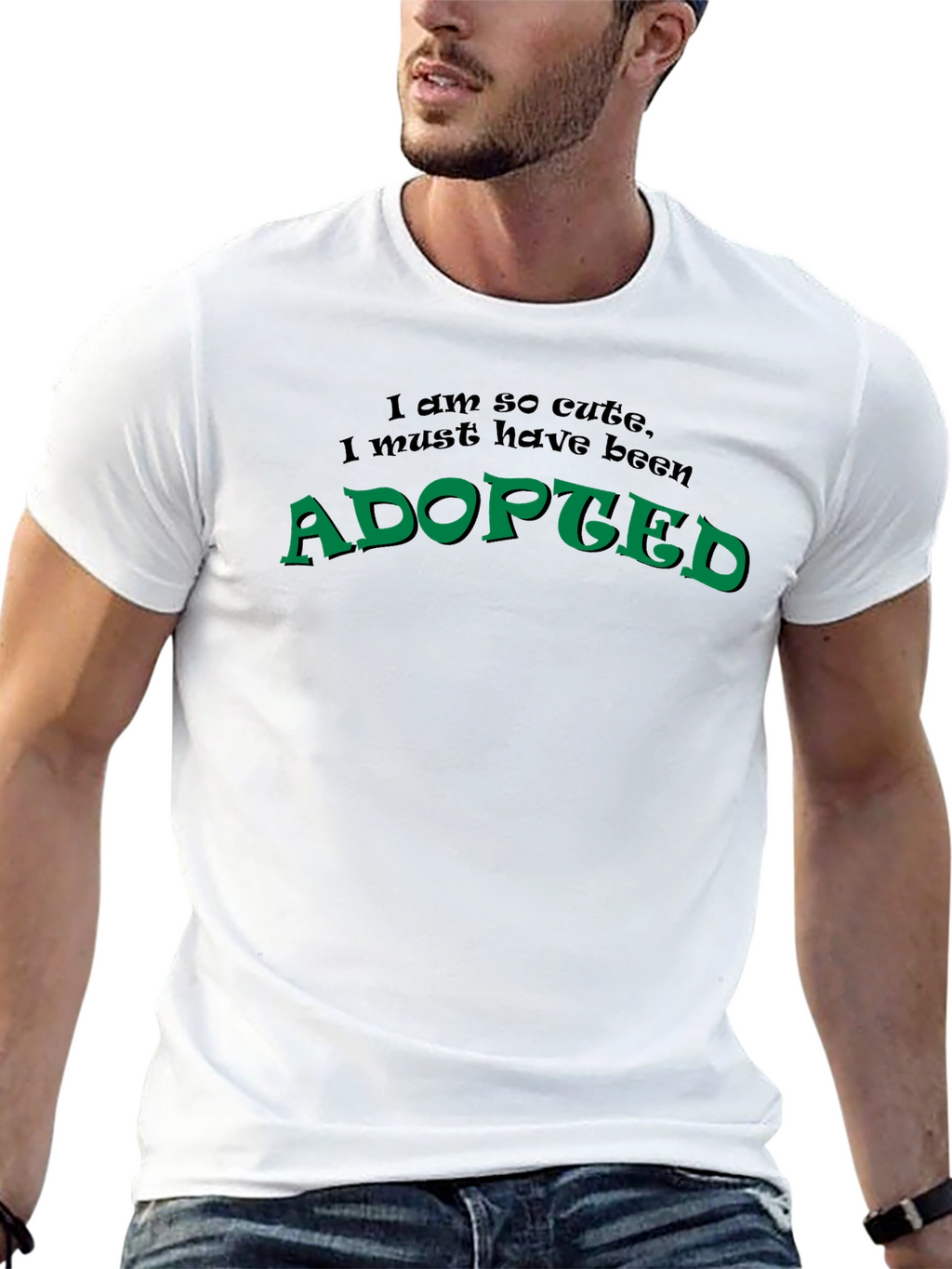 Adopted Cute Funny Novelty Black T-Shirt