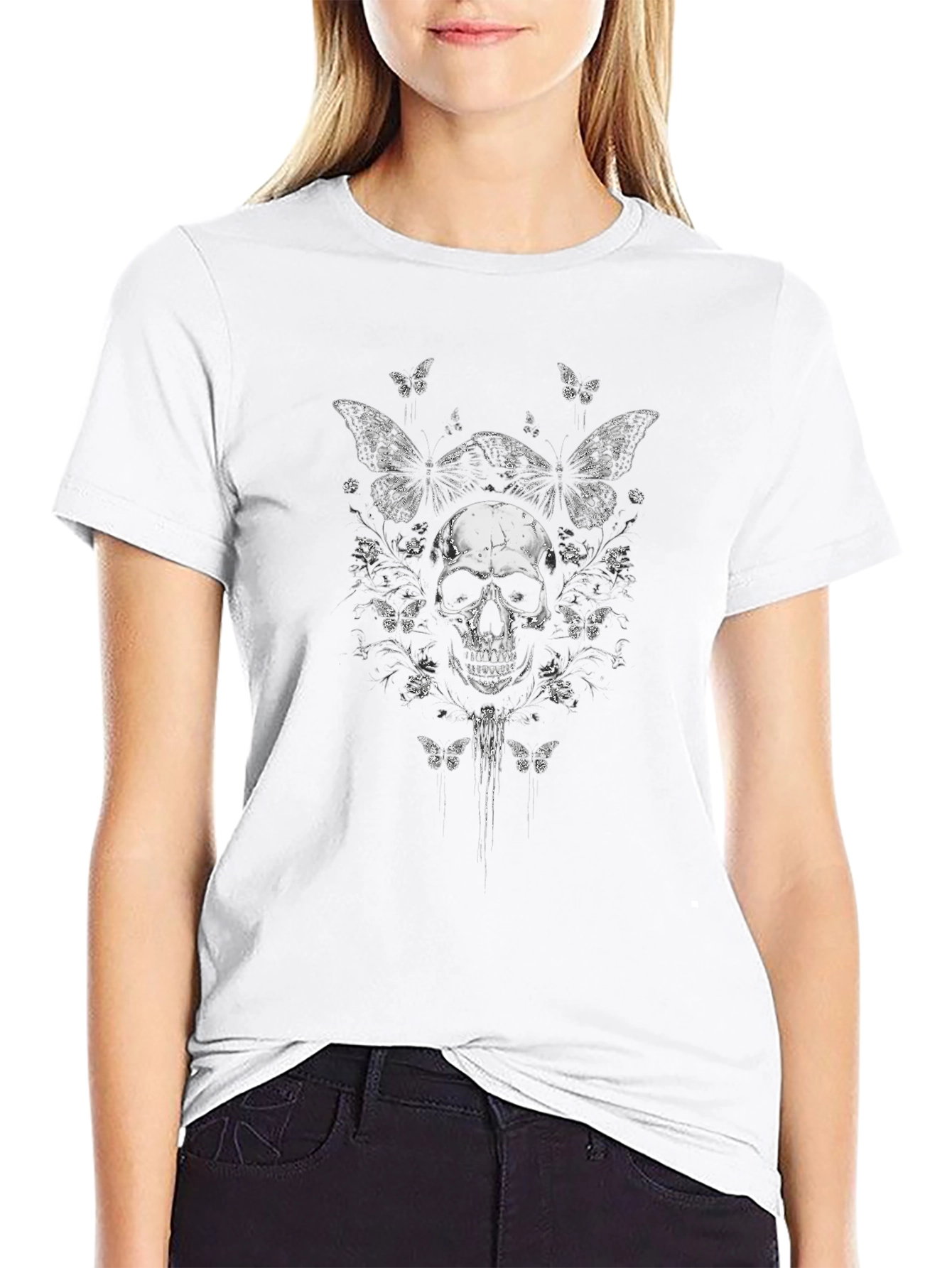 Skull & Butterfly Graphic Tee